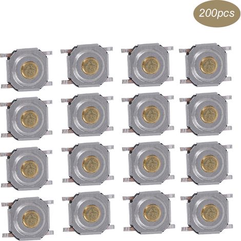 200 Stück taktile Drucktaster aus Messing, wasserdicht, mit Lichtberührung, SMD 4 x 4 x 1,5 (1/5)