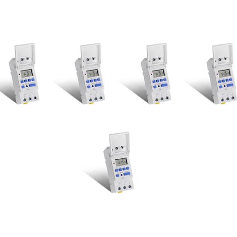 5x Minuterie électronique SINOTIMER, TM615-2, minuterie 7 jours/24 heures, relais horaire programmable avec écran LCD, 220 V - JBMEDIA (1/4)
