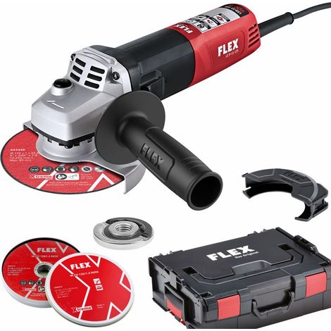 Flex Winkelschleifer LE 9-11 125 inkl. L-Boxx, FixTec Mutter + 10 Trennscheiben