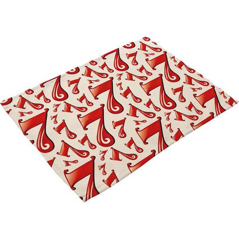 Tapis De Table En Coton Et Lin - Coussin Thermorésistant Imprimé - Pour Cuisine Et Salle À Manger - Lot De 4 (1/2)