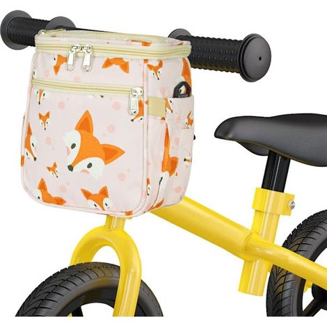 Panier de vélo enfant, sacoche de guidon, sac de guidon étanche avec bandoulière amovible (1/5)