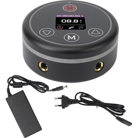 Alimentation tatouage LED numérique double sorties 100‑240V prise EU, écran lumineux multicolore, bloc d’alimentation pour machine à tatouer. (1/5)