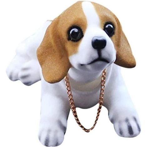 Figurine Qui Bouge la Tête Voiture Figurine Bouge Tête Chien pour Voiture pour Décoration de Voiture Mignon (Beagle) (1/4)