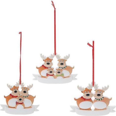 Lot de 3 pendentifs en forme de cerf de Noël (1/3)