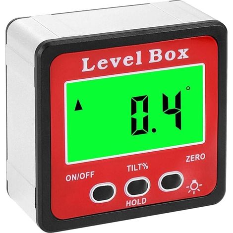 Digitaler Winkelmesser, magnetischer LCD-Neigungsmesser, digitaler Neigungsmesser (4 x 90°), digitale Wasserwaage mit Hintergrundbeleuchtung, Winkelmessgerät, Wasserwaage für Holzbearbeitung und Bauwe (1/4)