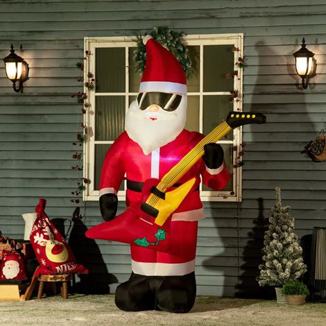 Déco Noël extérieure Père Noël gonflable incl. soufflerie 140 m rouge + blanc (1/5)