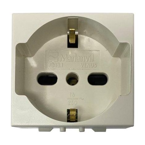 PRESA SCHUKO + SICUREZZA VENUS MARLANVIL - VOLT 250 A 10/16 2P+T- 3 pezzi