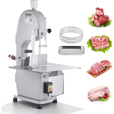 VEVOR Sierra Electrica Comercial para Huesos de Carnicero Sierra de Cinta para Huesos 1500 W 300 kg/h Sierra Electrica para Carne y Huesos Congelados Mesa 490x380 mm Espesor 4-200 mm para Restaurante (1/5)