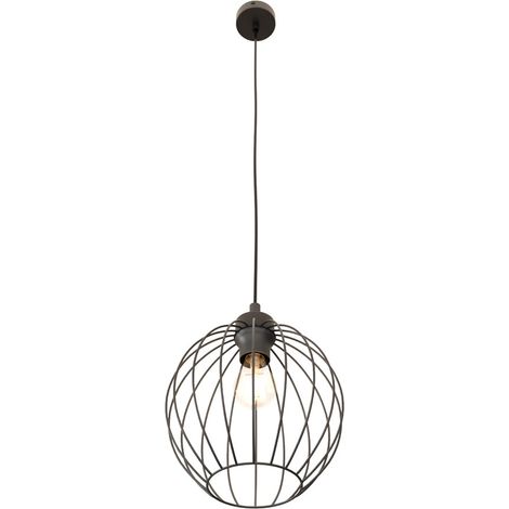 Suspension loft noire cage sphère réglable E27 Emibig (1/5)