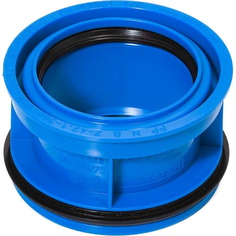 Réducteur interne en PP pour eaux usées DN 110/75 (bleu) pour tuyaux à parois épaisses