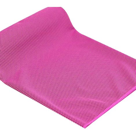 Serviette rafraîchissante inaltérable, légère, douce et respirante, idéale pour le yoga, le sport, la course à pied, la salle de sport et le fitness. Rose rouge, 30 x 80 cm. (1/5)