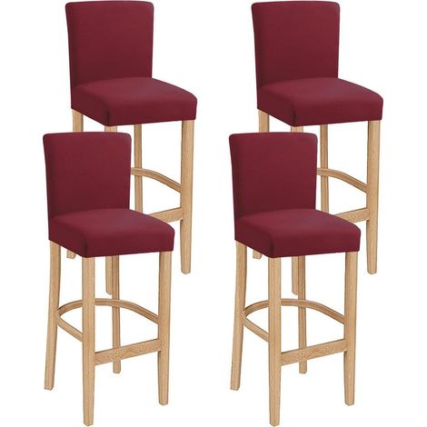 Barhockerbezüge 4er Set, Stretch, waschbar, Weinrot (1/5)