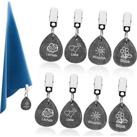 Lot de 8 Poids de Nappe, Poids de Nappe résistants aux intempéries avec Clip, Pince pour Nappe de Table pour Fête, Camping