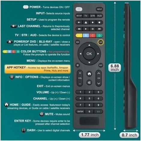 Télécommande-Universelle-TV pour Samsung, LG, Sony, Hisense, TCL, RCA, Toshiba, Panasonic, Sharp, Philips, Haier, Hitachi, JVC TV (1/3)