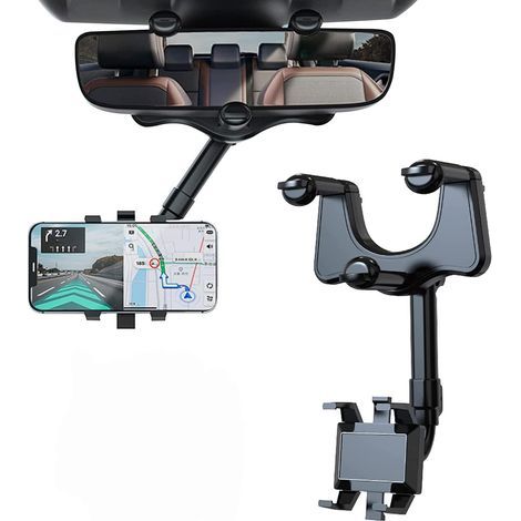Support de téléphone de Voiture pour rétroviseur, Auto Support Téléphone Voiture Rotatif et Rétractable à 360° pour Tous Les Smartphones (1/5)