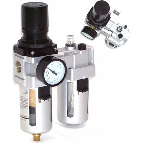 Druckluft Filter Wartungseinheit 1/2" Wasserabscheider Oeler Druckminderer 1/2" (1/4)