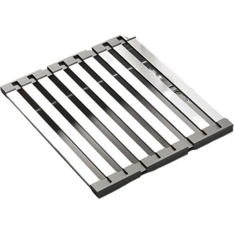 Escurridor de platos enrollable de 42x32,5 cm - escurridor de platos para colocar sobre el fregadero - plegable y extraíble - para secar frutas y platos (1/5)