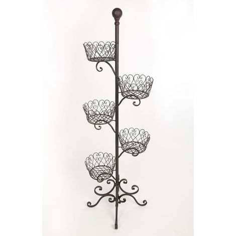 Support à fleurs en métal pour 5 pots