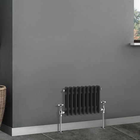 Traditional Radiator Cast Iron Style Radiator 2 Column Black 300x425mm