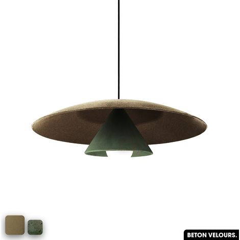 Lampe de suspension en béton velours - OLEMI VELVET CONCRETE PEYOTE - ASPERGE (1/3)