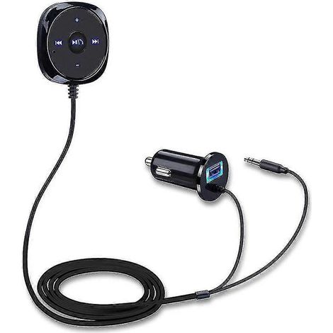 Kit mains libres Bluetooth Yaju pour voiture, récepteur Bluetooth, adaptateur audio mains libres Bluetooth, microphone intégré, clip de fixation pour grille d'aération, chargeur allume-cigare USB 2,1 (1/4)
