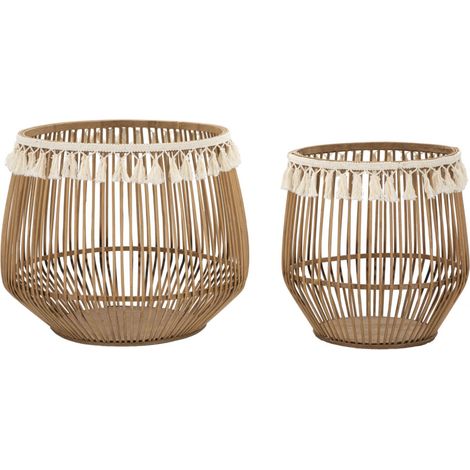 Lot de 2 Paniers Déco "Fuji" 47cm Naturel