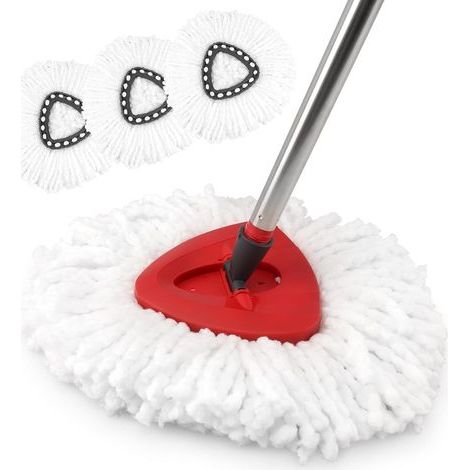 Lot de 3 têtes de rechange compatibles avec la tête de balai triangulaire , recharge réutilisable en microfibre pour un nettoyage facile et lavable en machine (1/5)