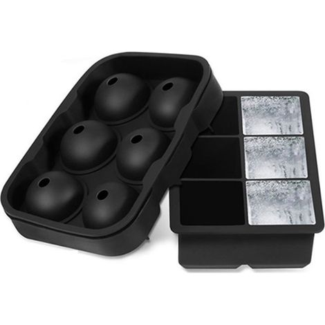 Bac à glaçons à grille avec glaçons en silicone faciles à démouler, idéal pour les cocktails à base de whisky congelés. (1/5)