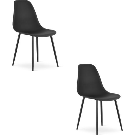 Chaise WAT noire / pieds noirs x 2