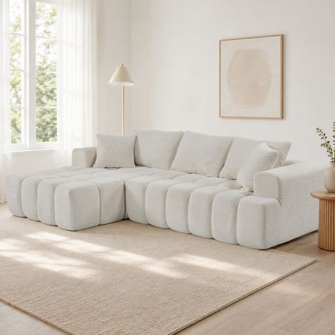 Sofá esquinero en forma de L con chaise longue, sofá de 3 plazas convertible en sofá reclinable, conjunto modular para sala de estar y oficina. (1/5)
