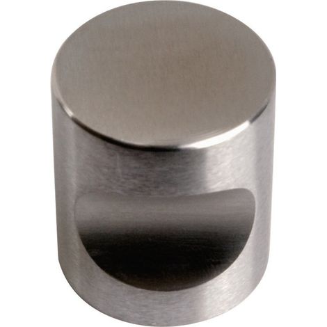 Bouton encoche inox satiné - Métaux Ouvrés décorés - Diamètre 20 mm