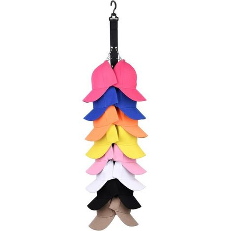 Organisateur de chapeaux suspendu pour placard : support pour 16 casquettes, avec crochets de placard – Gardez les chapeaux organisés (1/4)