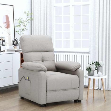 Fauteuil de massage-Chaise de relaxation-Fauteuil Relax Taupe Tissu 466103 (1/5)