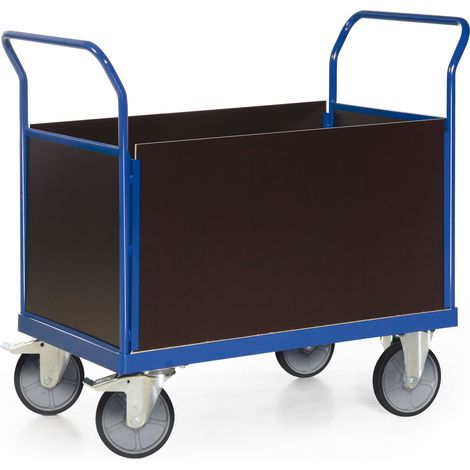 Bako Logistiksysteme Plattformwagen F600 mit 4 Holz- Wänden ohne Bordkante 1000x700mm