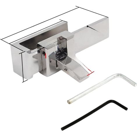 Silver Design Bathroom Sliding Lock (Card slot type) (1/5)