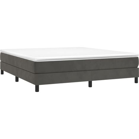 Box Spring Bed Frame Dark Grey Super King Velvet (UK/IE/FI/NO only) vidaXL (1/4)