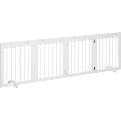 Barrera de seguridad modular para animales 204 x 30 x 61 cm plegable puertas escalera escandinava de madera de pino blanco 210007404 (1/5)