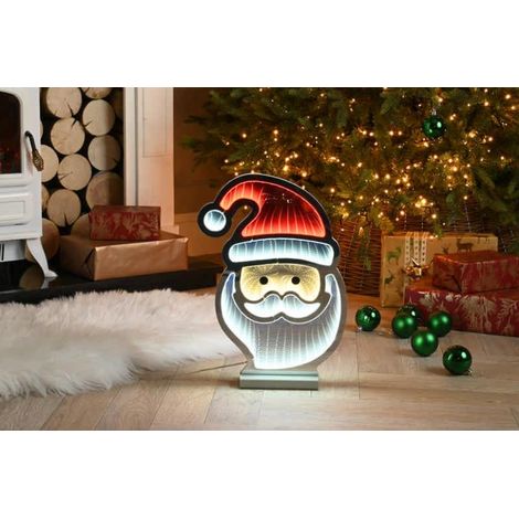 Festive Santa Face Infinity Christmas Decoration Light - 40cm