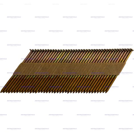 3000x clous en bande 34° tête D – 3.05 × 75 mm – tige annelée– Liés par papier (1/2)