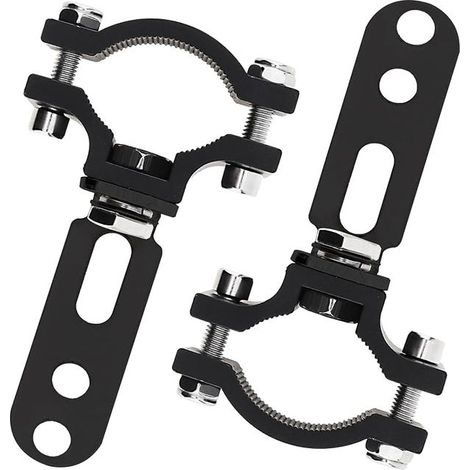 Light bar mounting bracket, auxiliary spotlight tube clamp bracket for motorcycle, scooter, pit bike, ATV, front fork, bumper, roller bar, roof rack, black (1/4)