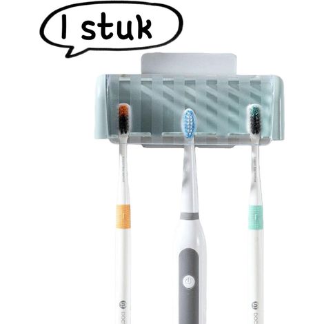 Boîte de rangement étanche pour salle de bain avec couvercle et porte brosse pour articles de toilette bleu (1/5)