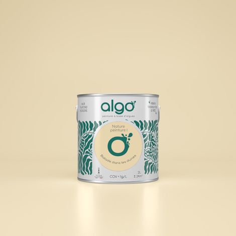 Peinture écologique Algo - Satin - Jaune Balade dans les Dunes - 5L (1/4)