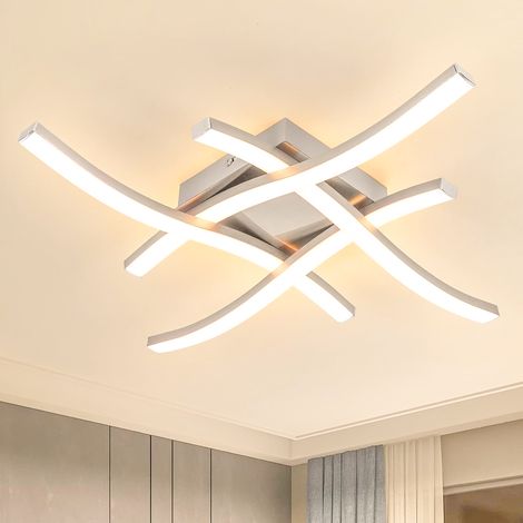 Plafonnier LED, Applique design en forme de vague, Lustre LED à économie d'énergie, Suspension moderne, Lumière blanche chaude 3000K, 48 cm (1/5)