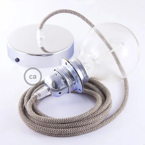 Lampe suspension Creative Cables rd73 zigzag câble textile cuivre (1/3)