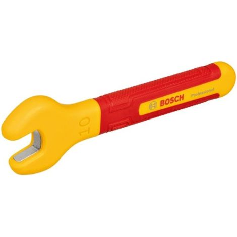 Clé plate VDE - BOSCH - 10 mm - Isolée jusqu'a 1000 V - Mâchoire coudée a 15° - Ergonomique