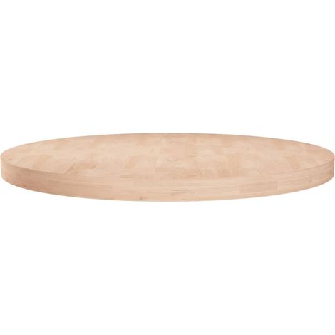 Plateau De Table Plan de travail - rond Ø60x4 cm Bois de chêne massif non traité BV909286 - BonneVie (1/3)