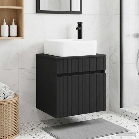 vidaXL Mobile lavabo da parete Nero 49 x 41 x 63 cm