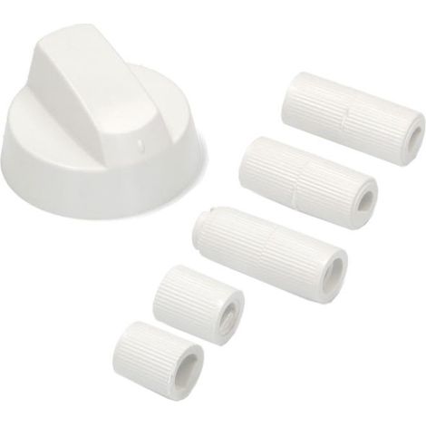 SOS Accessoire Bouton de four blanc universel avec 5 adaptateurs pour Four, cuisinière TOUTES MARQUES 3666356120198