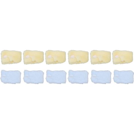 12 Stück hitzefreie Lockenwickler aus Korallenvlies, schonend für die Haare, DIY-Werkzeug, blau-gelb, ideal für die Nacht. (1/5)