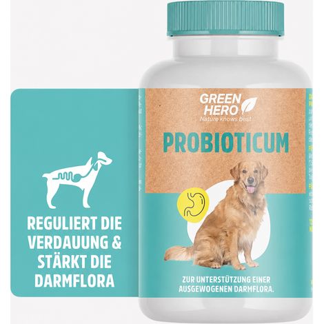 GreenHero® Probioticum für Hunde 120 Tabletten zur Darmsanierung und Darmpflege (1/2)
